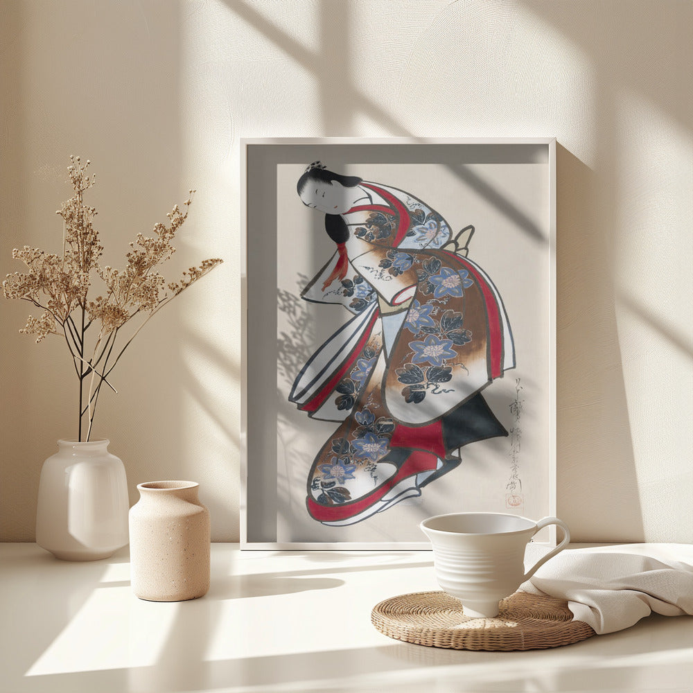 Fine Art Print, Japanese Women (1700s) Vintage Painting