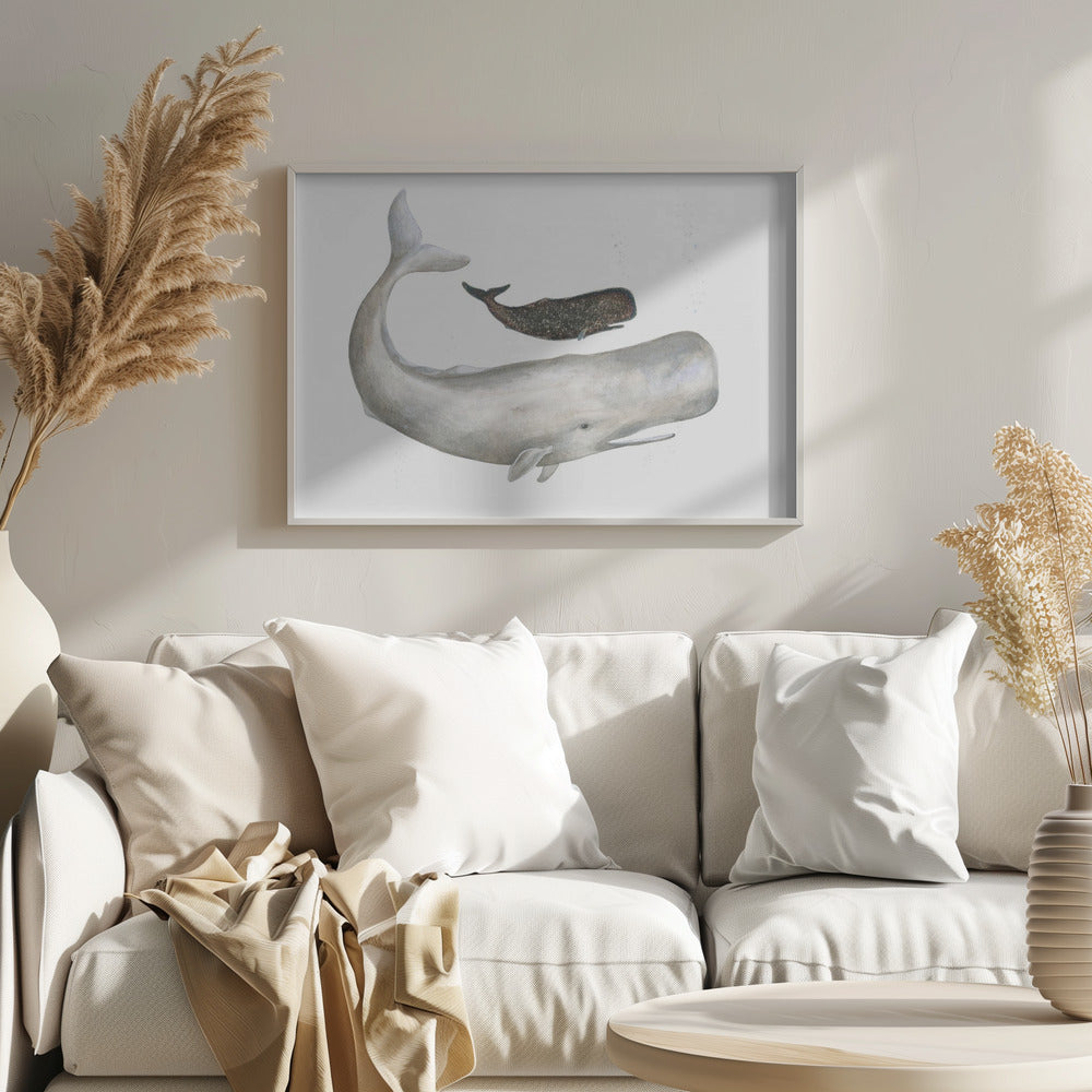 Fine Art Print, Mother and Baby Sperm Whale