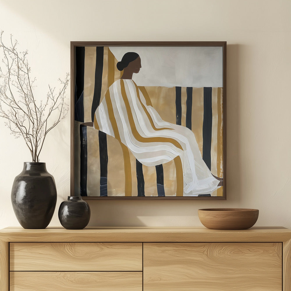 Fine Art Print, Lady In Stripes