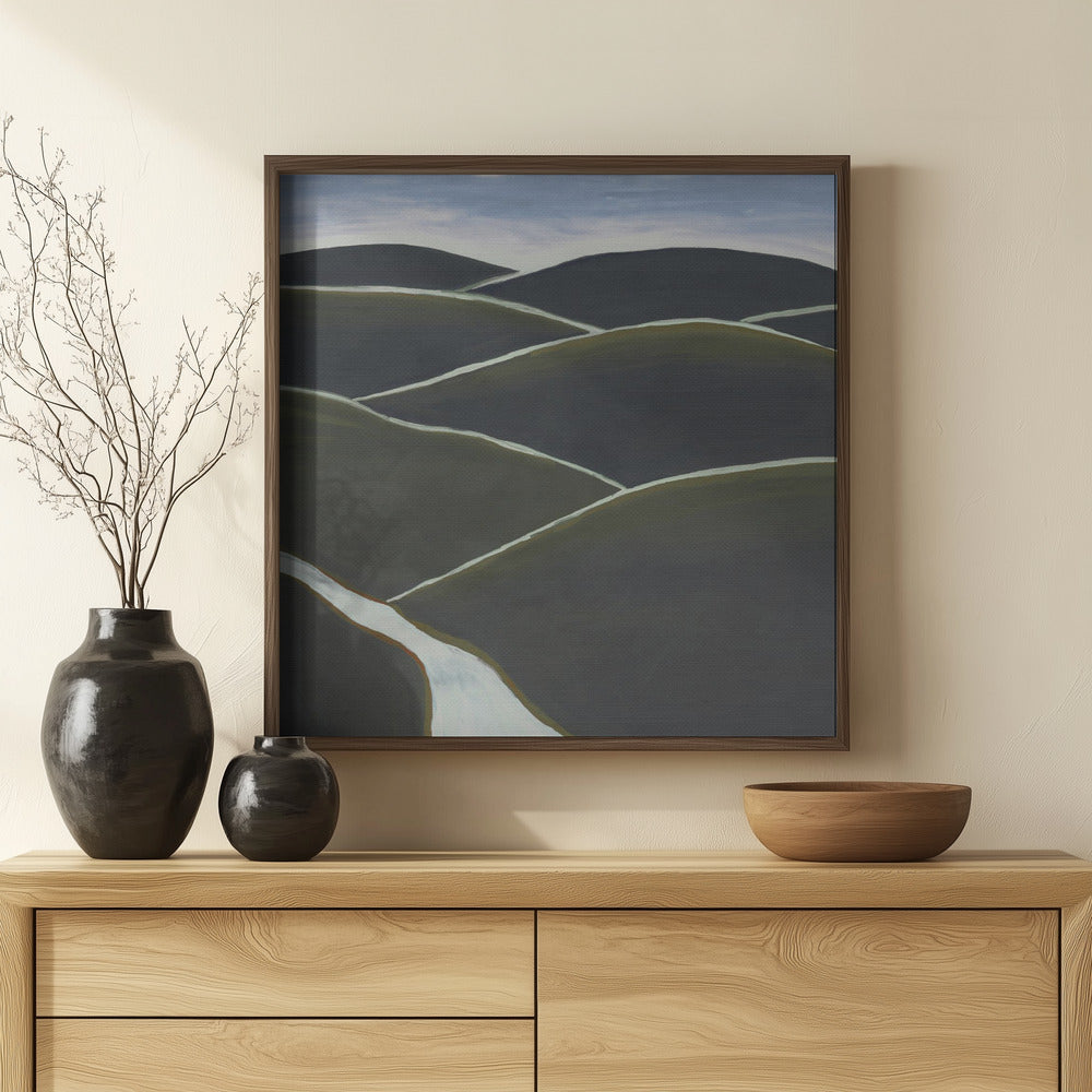 Fine Art Print, Landscape Rolling grass hills