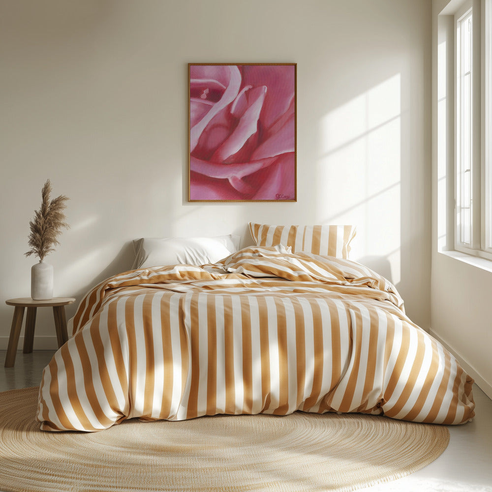 Fine Art Print, Pink Rose Oil on Canvas