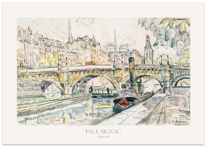 Fine Art Print, Tugboat At the Pont Neuf, Paris 1923 Poster