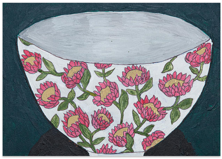 Fine Art Print, Pink Protea Bowl