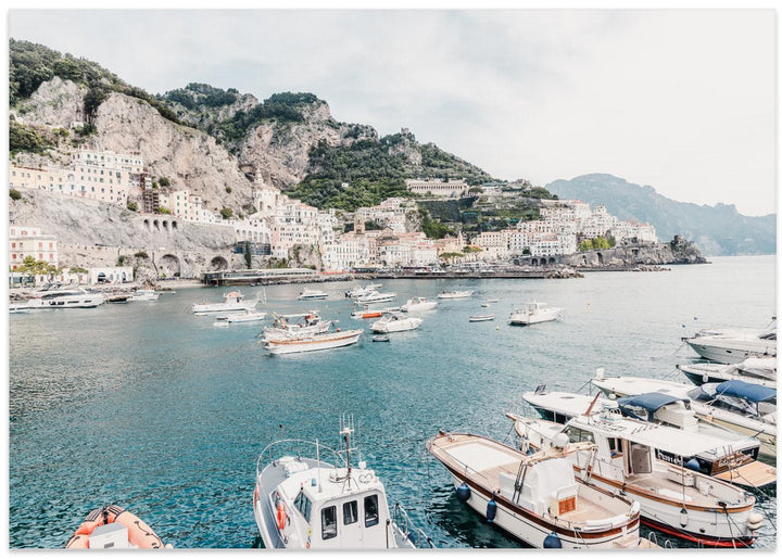 Fine Art Print, Amalfi coast with boats #2