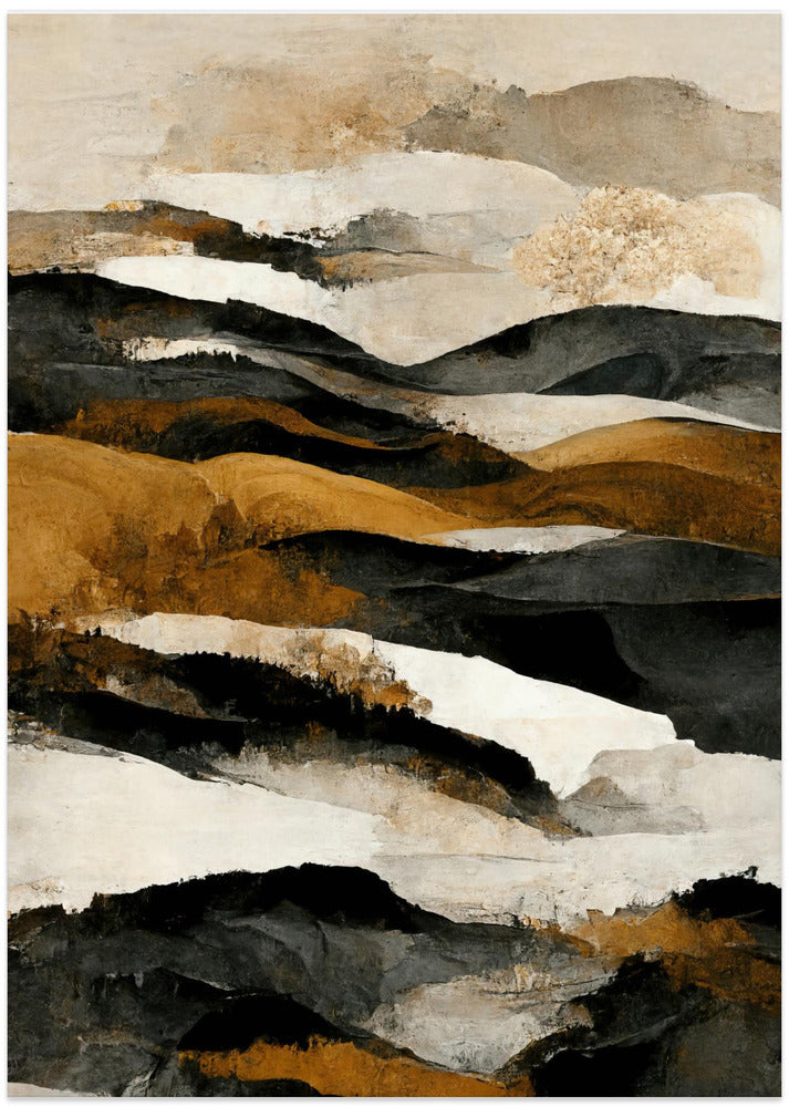 Fine Art Print, Ochre And Beige Mountains