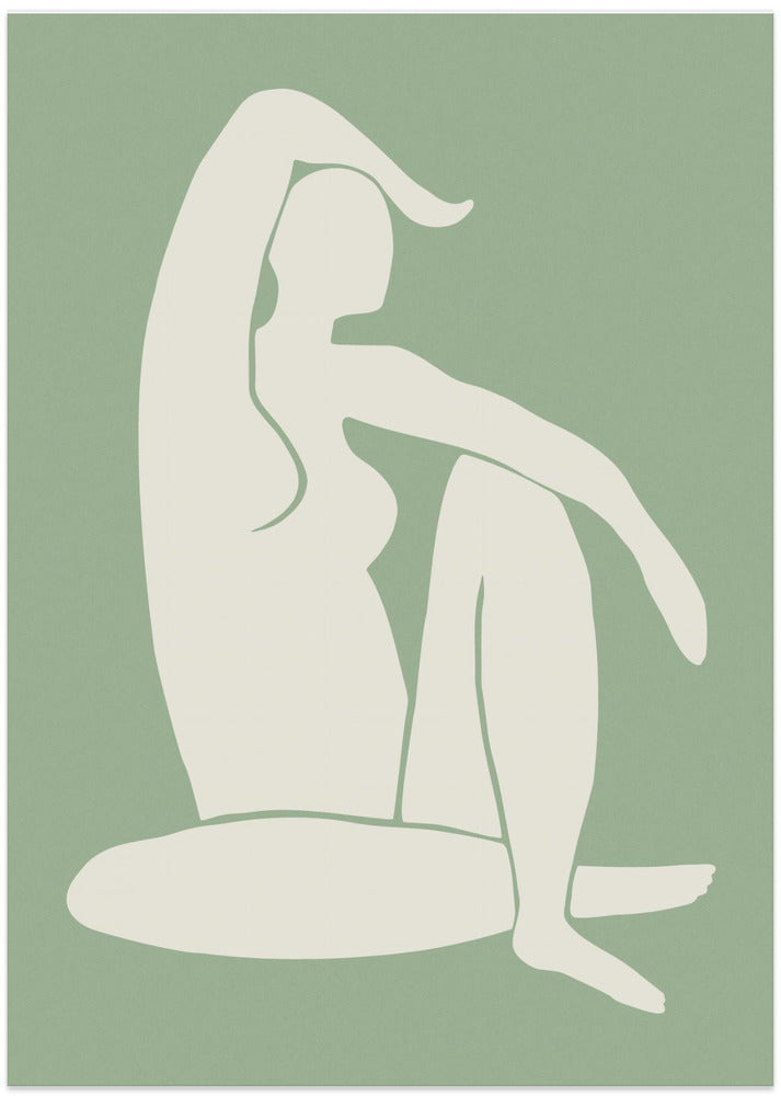 Fine Art Print, Figure Matisse Style Green