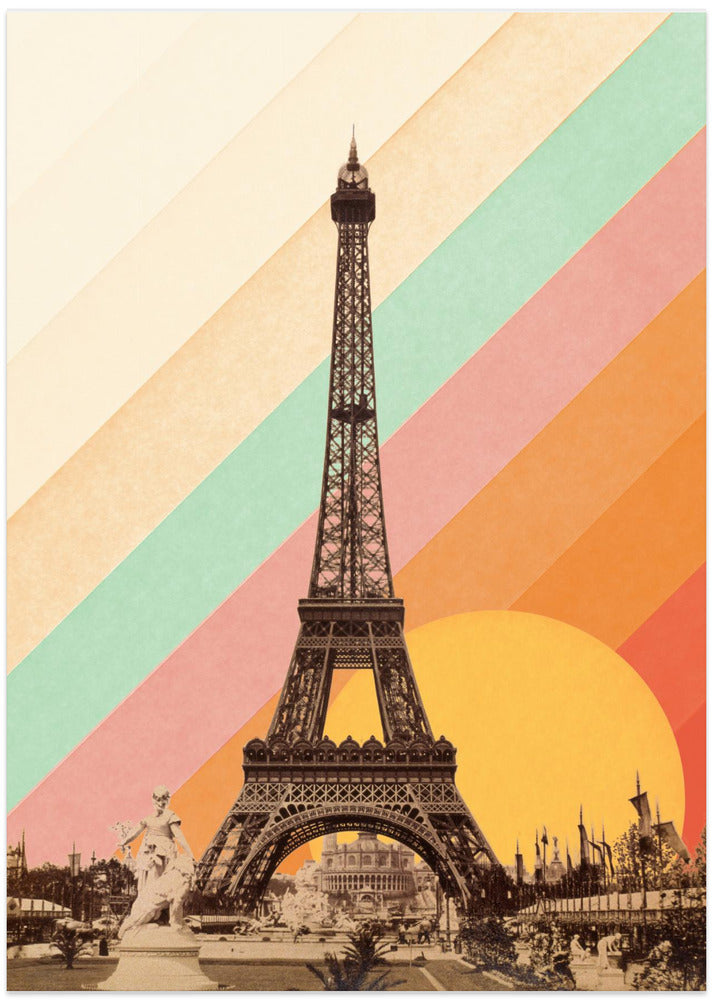 Fine Art Print, Eiffel Tower Rainbow