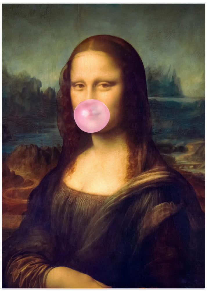 Fine Art Print, Mona Lisa Bubble Gum