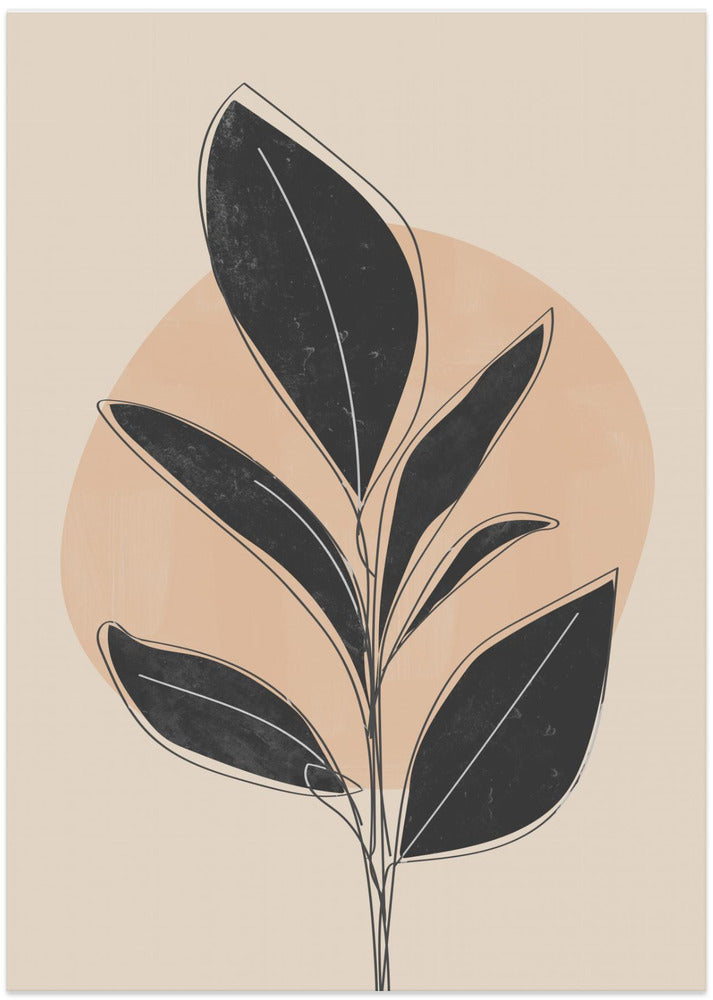 Fine Art Print, Black Abstract Plant