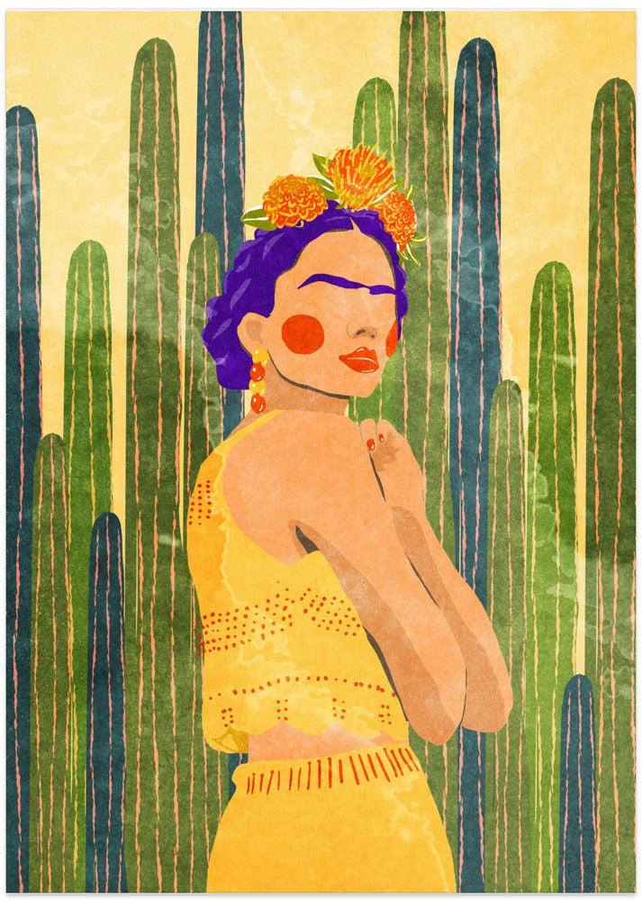 Fine Art Print, Frida and cacti