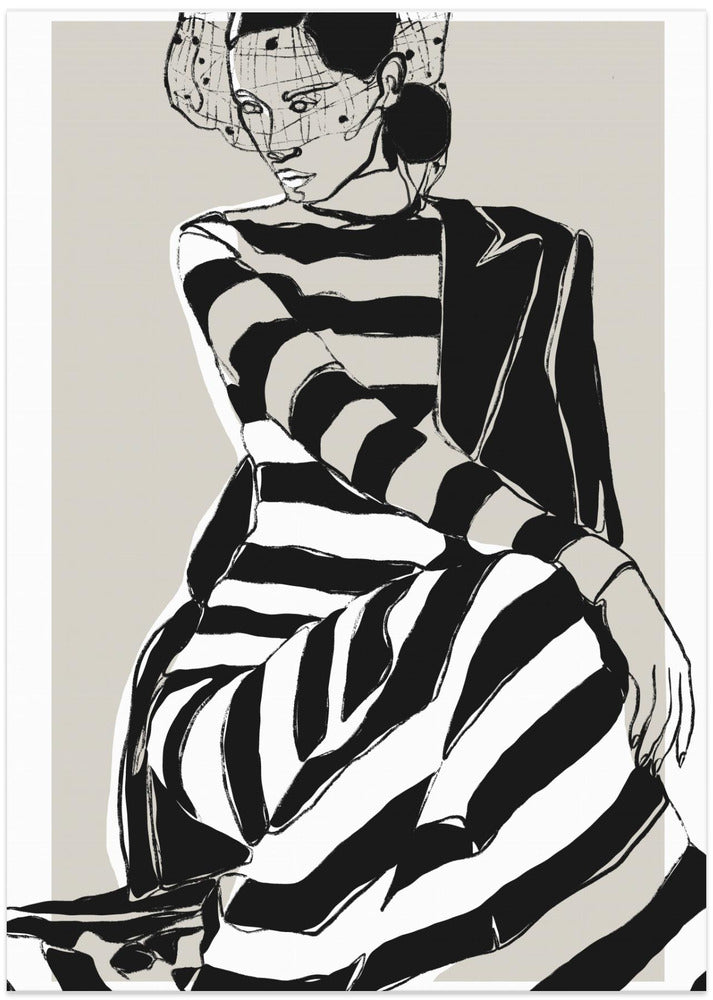 Fine Art Print, Striped Dress