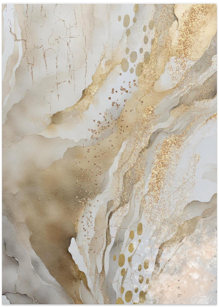 Fine Art Print, Gold Marble