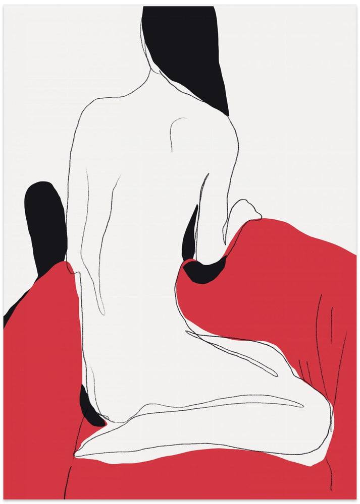 Fine Art Print, Muse in red sofa