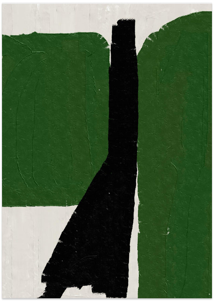 Fine Art Print, Green Black Oil Abstract