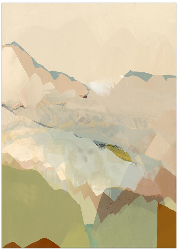 Fine Art Print, Peachy Mountain Range 1