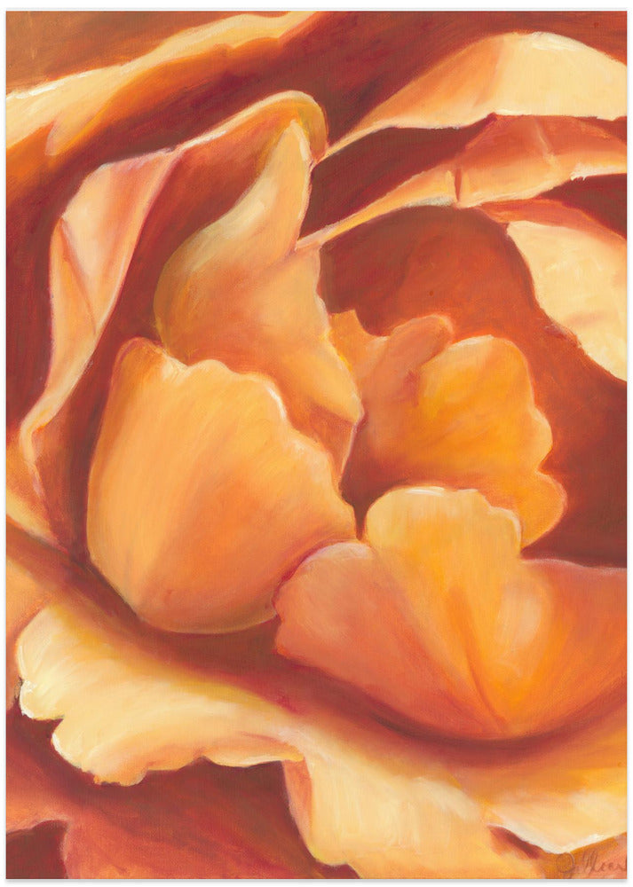 Fine Art Print, Orange Flower Oil on Canvas