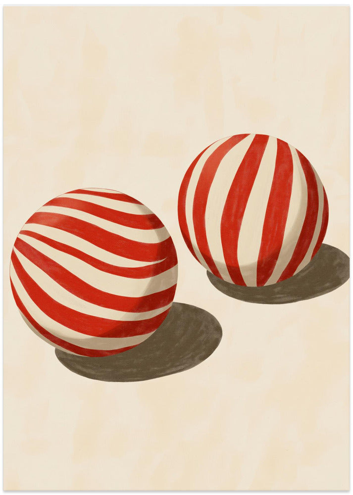 Fine Art Print, Striped balls