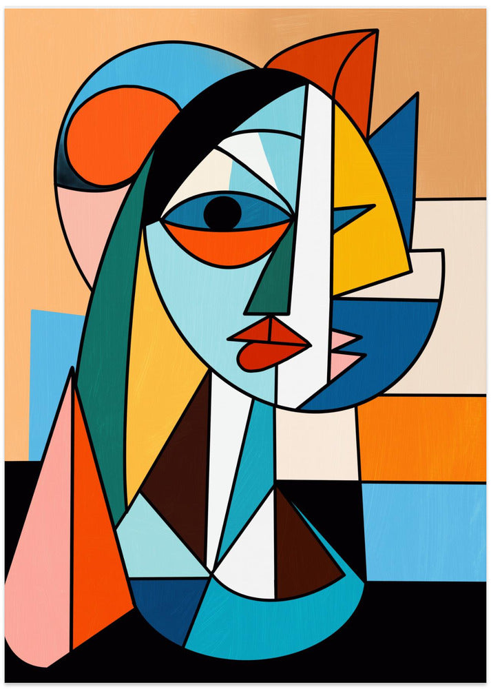 Fine Art Print, Cubism portrait of a lady