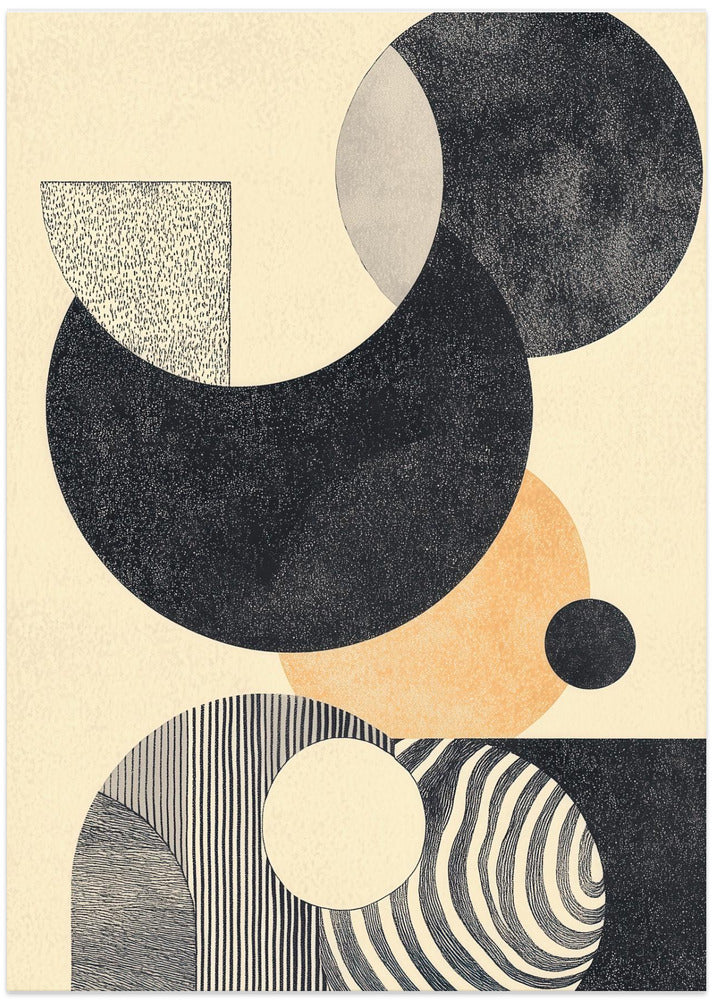 Fine Art Print, Geometric Art with Circles and Patterns