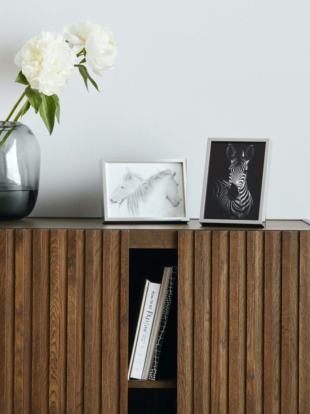 5x7 Silver Picture Frames From Vossington on a Sideboard