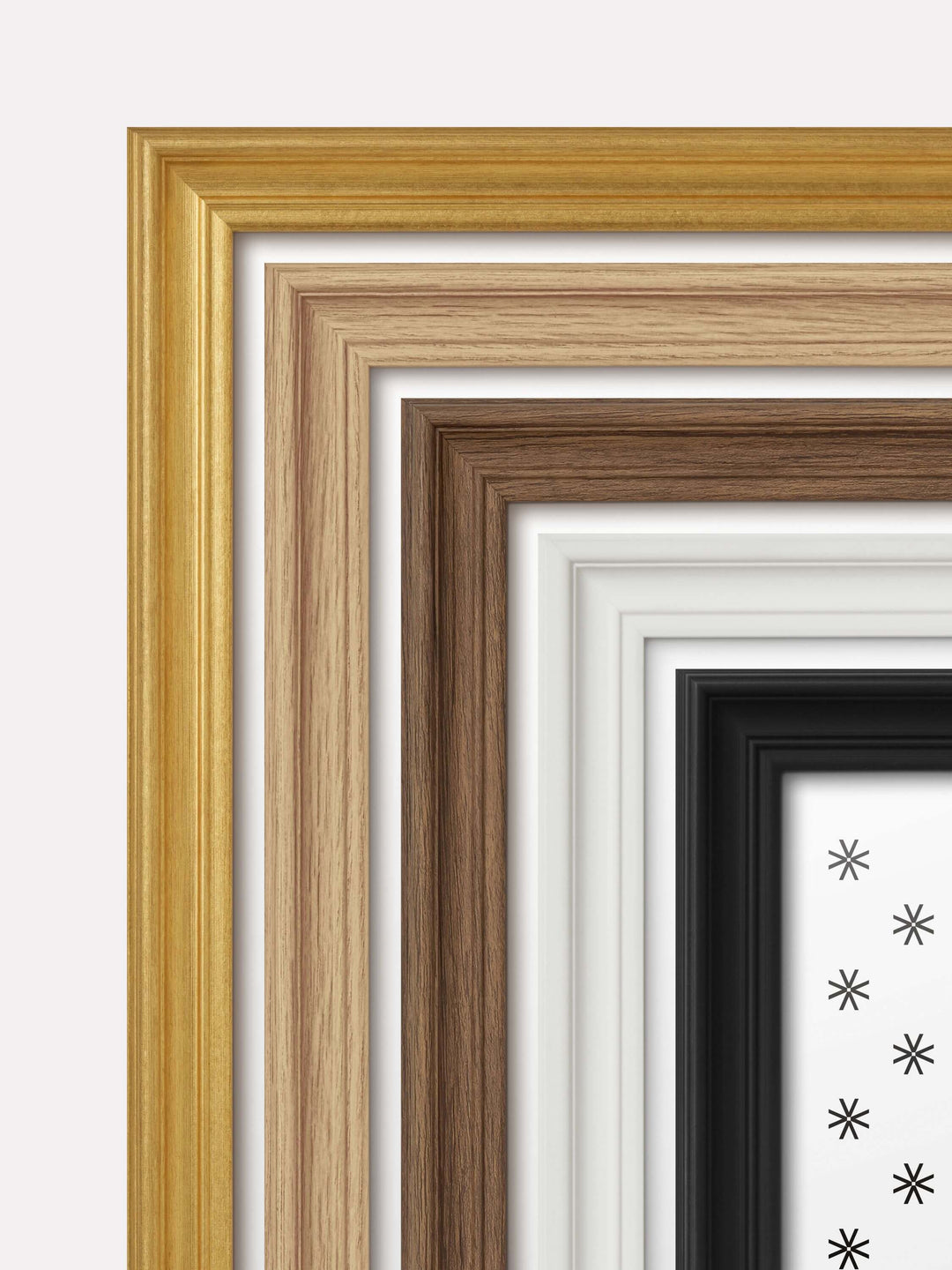 Decorative frames in multiple colors