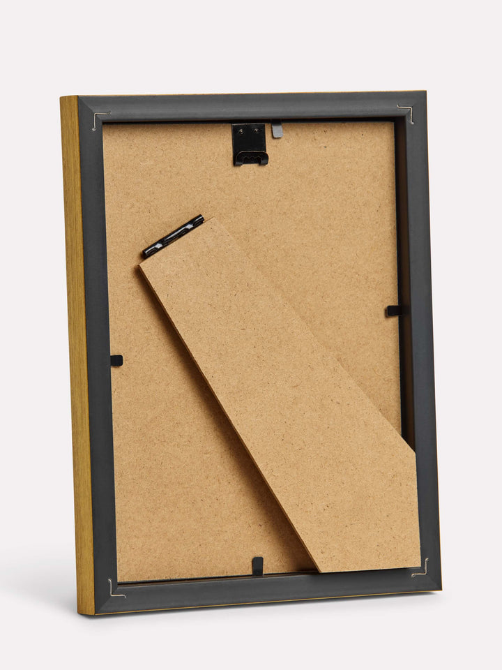 5x7-inch Bamboo Frame, Gold - Back view