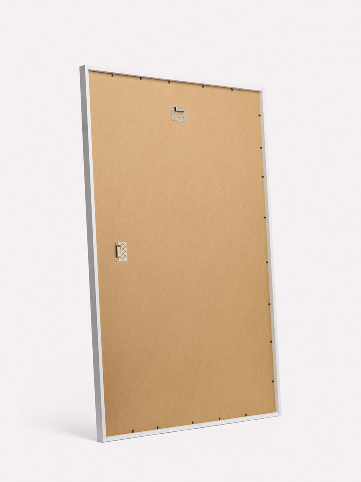24x36-inch Classic Frame, White - Back view