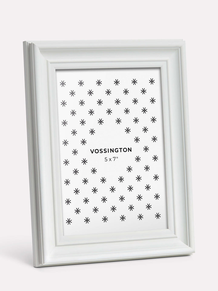 5x7-inch Decorative Frame, White - Side view