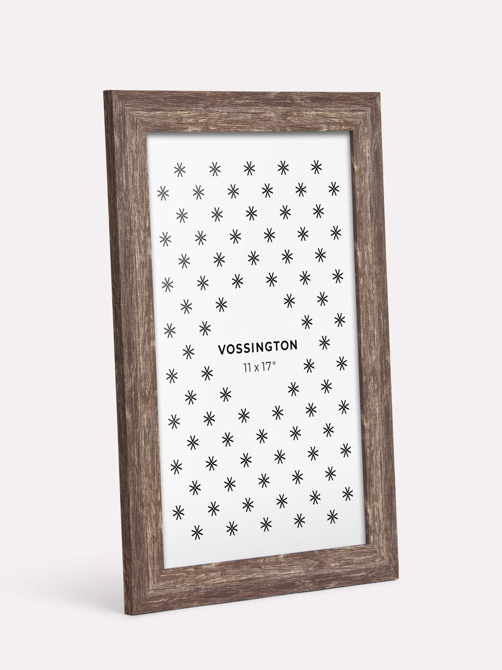 11x17-inch Rustic Frame, Brown - Side view