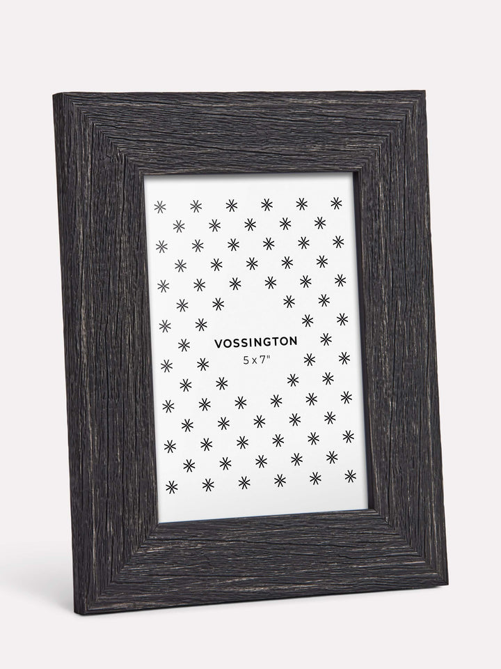 5x7-inch Rustic Frame, Black - Side view
