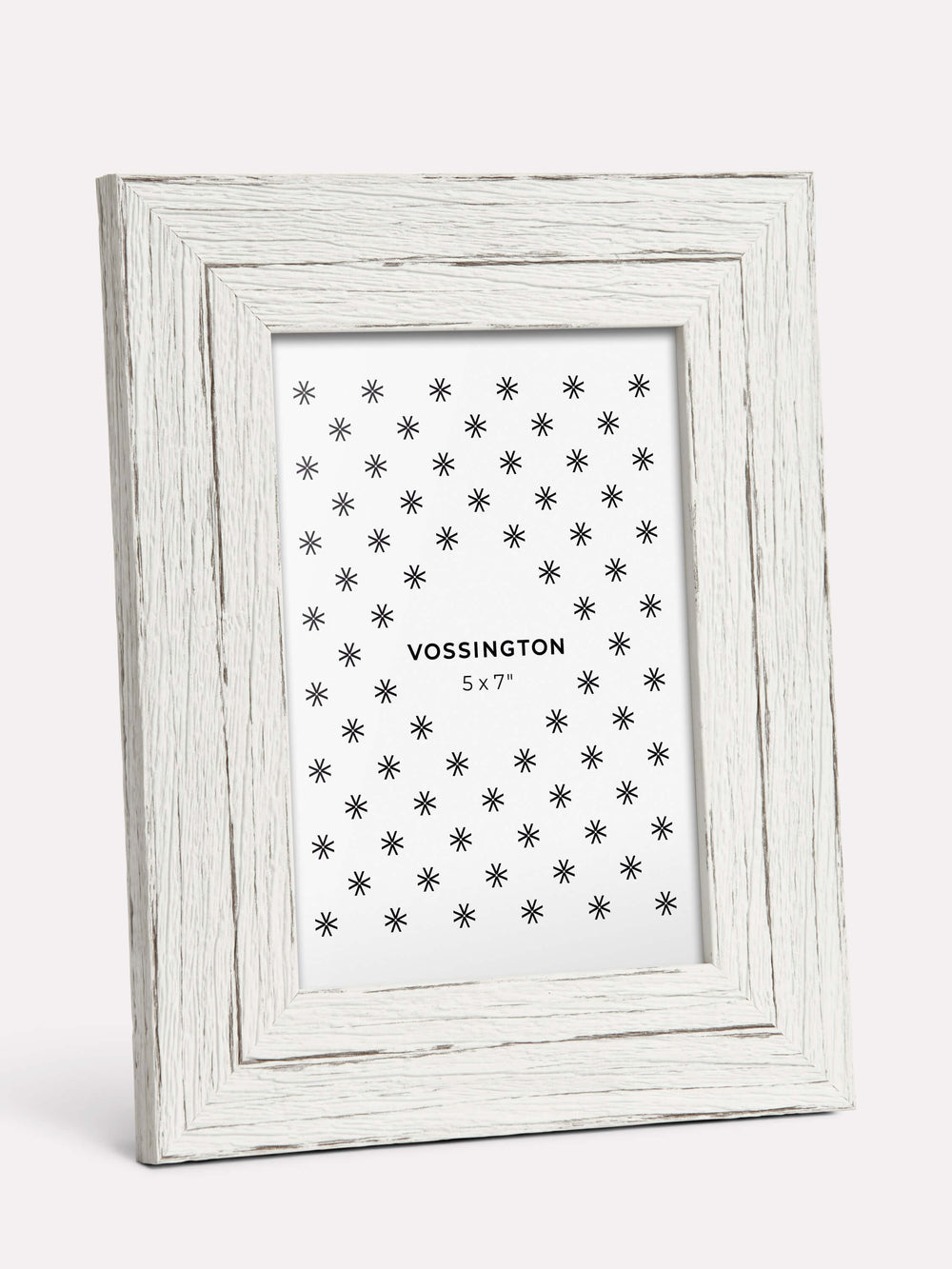 5x7-inch Rustic Frame, White - Side view