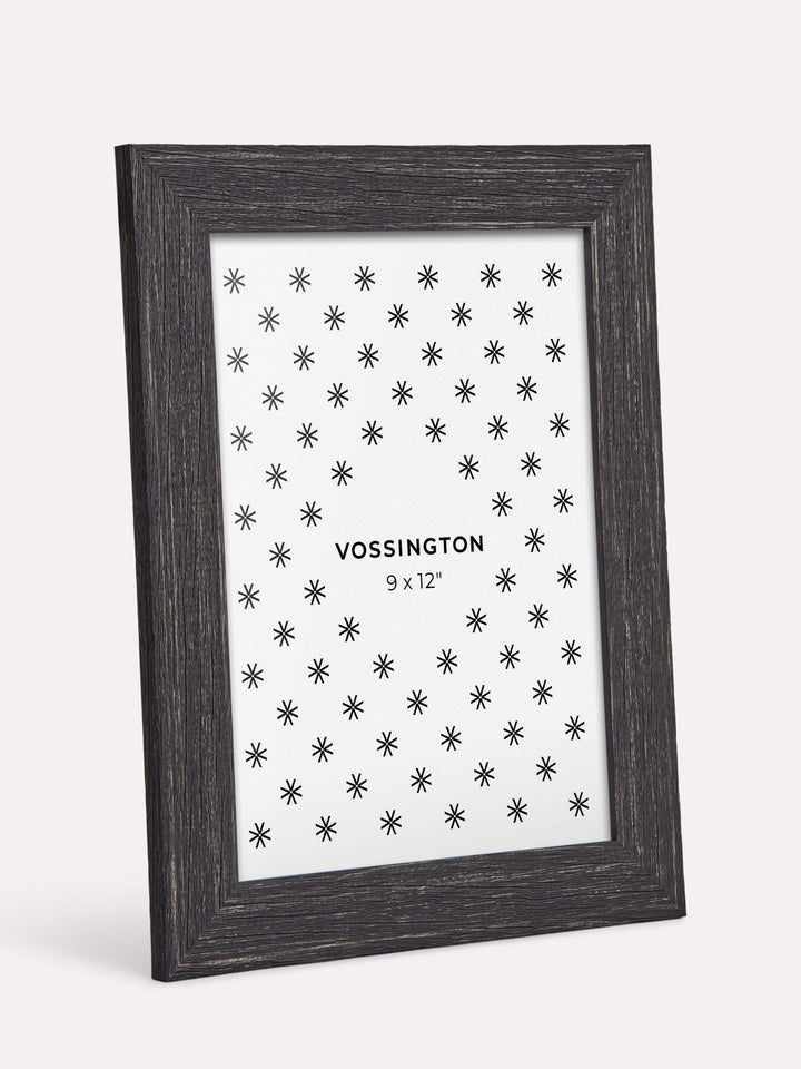 9x12-inch Rustic Frame, Black - Side view