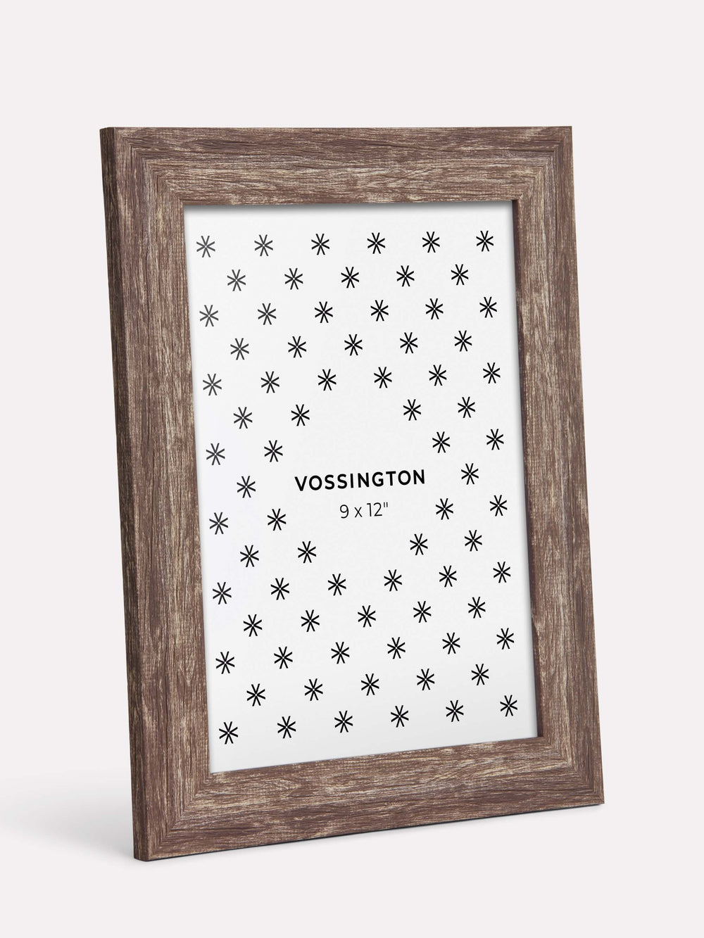 9x12-inch Rustic Frame, Brown - Side view